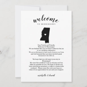 Welcome to Mississippi Wedding Letter & Itinerary