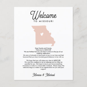 Welcome TO MISSOURI Letter & Itinerary ANY COLOR