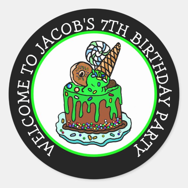 Welcome to my Birthday Party Classic Round Sticker (Front)