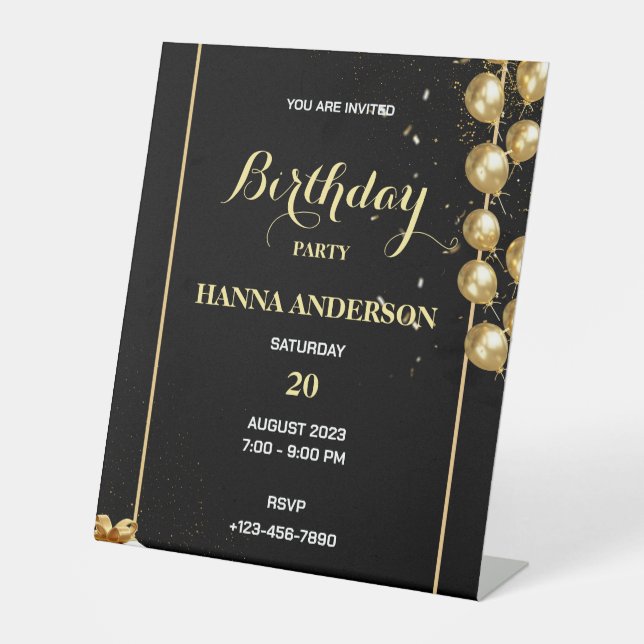 Welcome to My Birthday Party Pedestal Sign (Front)