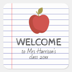 Welcome to my Class Apple Back to School Teacher Square Sticker
