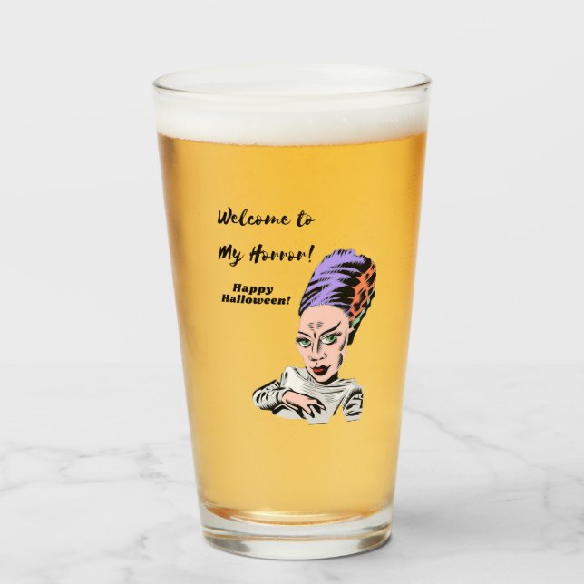 Welcome to my Horror Halloween Glass (Front Filled)
