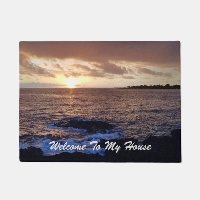 Welcome to my House Sunset Doormat (Front)
