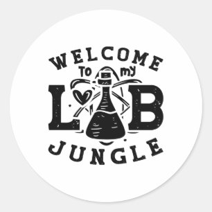 Welcome To My Lab Jungle Tech Laboratory Science Classic Round Sticker