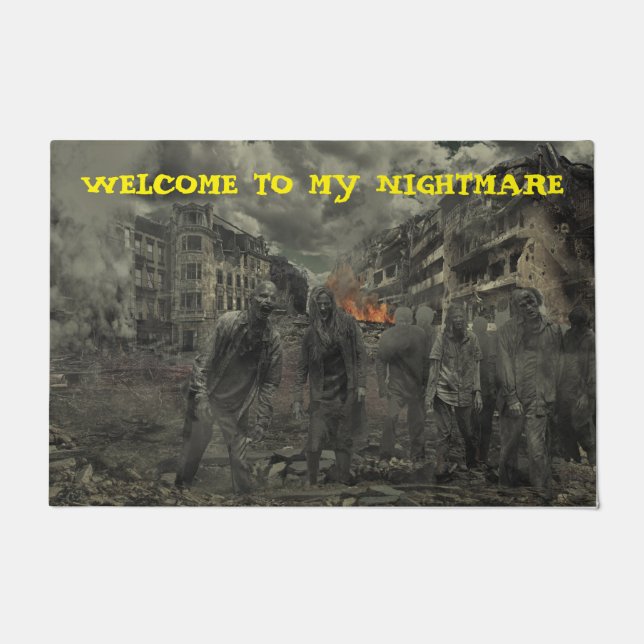 Welcome To My Nightmare Zombies Door Mat (Front)