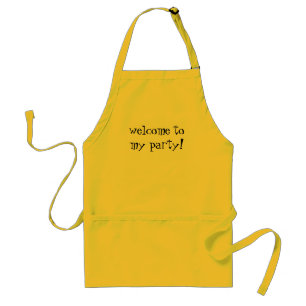 "welcome to my party!" apron