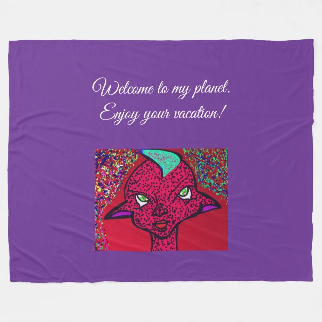 Welcome to My Planet Fleece Blanket (Front (Horizontal))