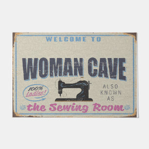 Welcome To My Woman Cave, Sewing Room Doormat
