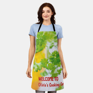 Welcome to Name’s Cooking Class Herb Art Apron
