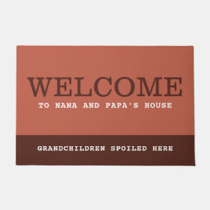 Welcome To Nana And Papa's House Earthy Terracotta Doormat