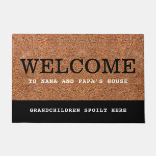 Welcome To Nana And Papa's House Rustic Coir Doormat
