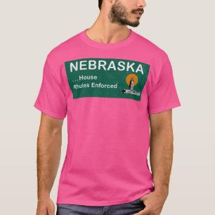 Welcome to Nebraska sign with House Rhules in vint T-Shirt