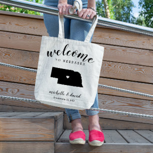 Welcome to Nebraska   State Silhouette Wedding Tote Bag