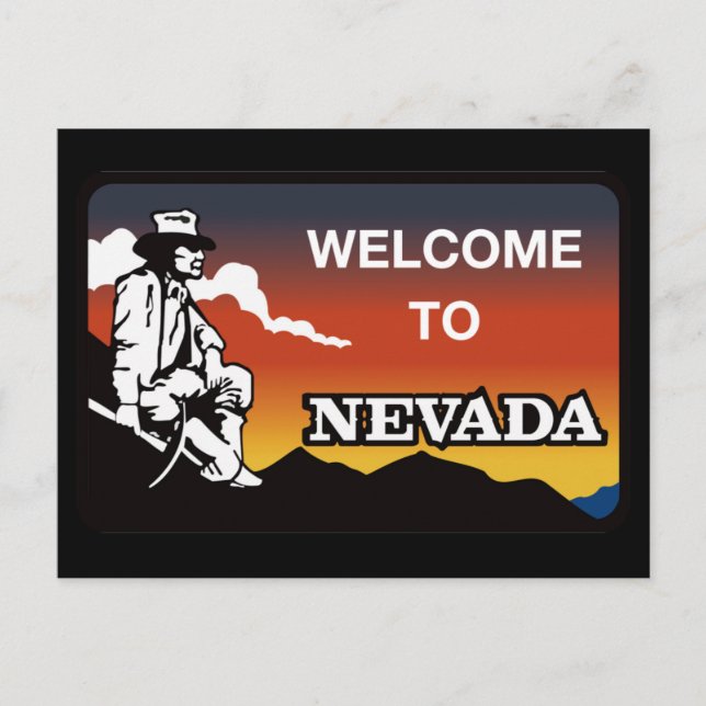 Welcome to Nevada - USA Road Sign Postcard (Front)