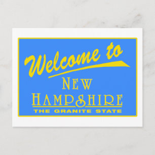 Welcome to New Hampshire - USA Road Sign Postcard