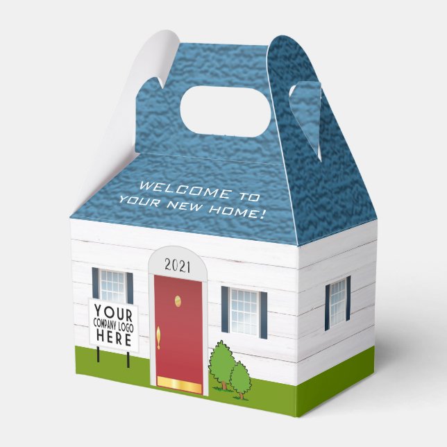 Welcome to New Home Real Estate Logo Client Gift F Favour Box (Front Side)