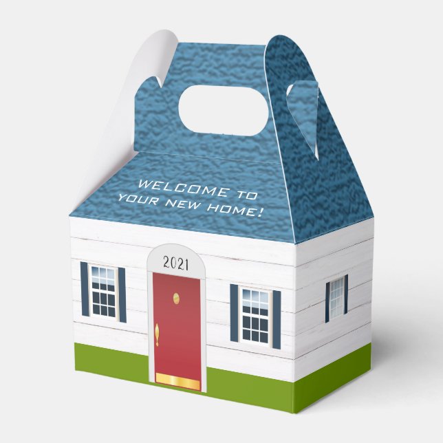 Welcome to New Home Real Estate Logo Client Gift Favour Box (Front Side)