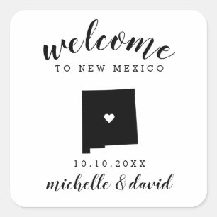 Welcome to New Mexico   Wedding custom favour Square Sticker