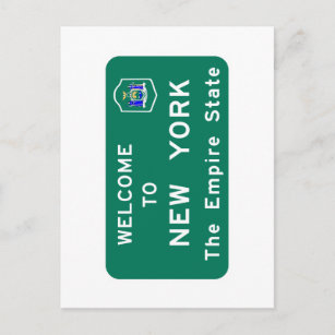 Welcome to New York - USA Road Sign Postcard
