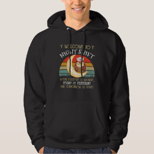 Welcome To Night Shift Nurse Retro Love Stethoscop Hoodie