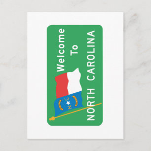 Welcome to North Carolina - USA Road Sign Postcard