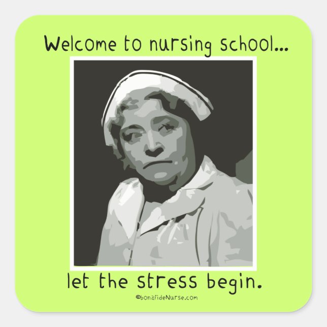 Welcome to Nursing School Square Sticker (Front)