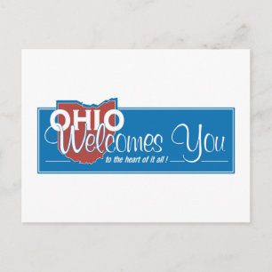 Welcome to Ohio - USA Road Sign Postcard
