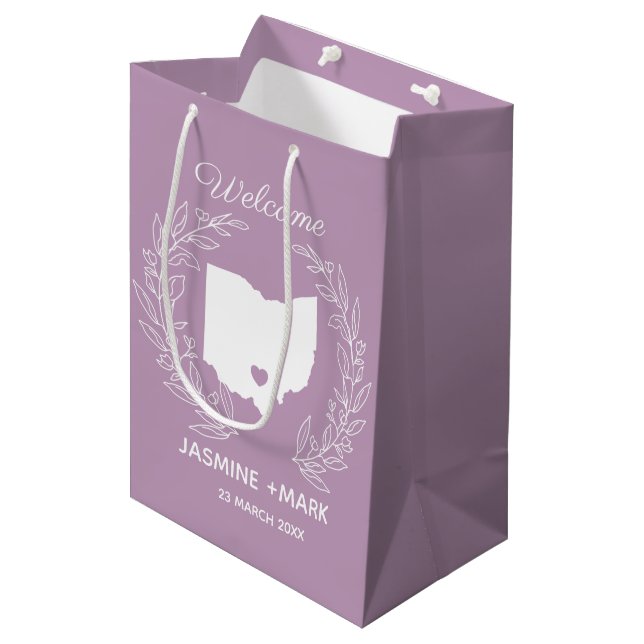 Welcome to Ohio wedding favours custom Medium Gift Bag (Front Angled)