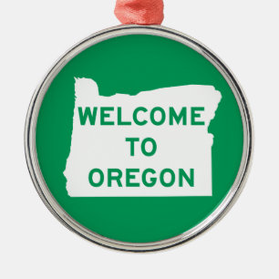 Welcome to Oregon - USA Road Sign Metal Tree Decoration