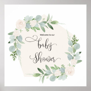 Welcome to our Baby Shower - feminine girl sign