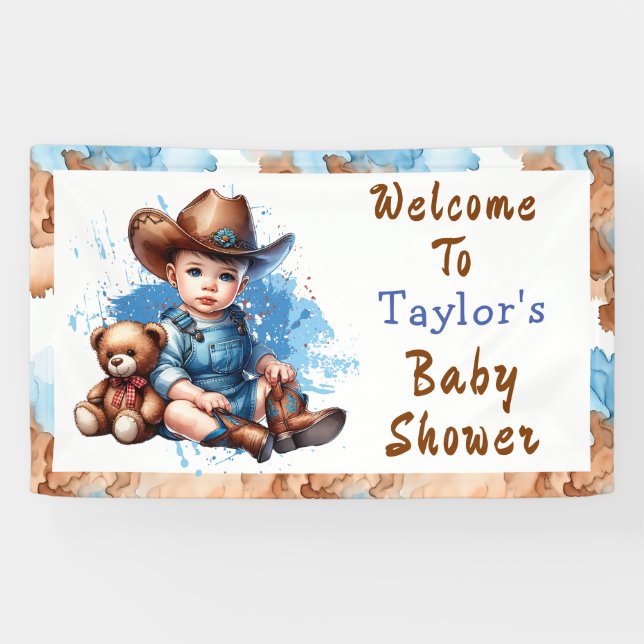 Welcome to our Baby Shower | Western Cowboy Banner (Horizontal)