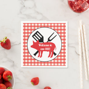 Welcome to our BBQ Pig party paper napkins