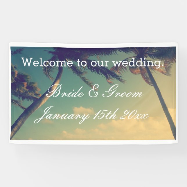 Welcome to our beach destination wedding custom banner (Horizontal)