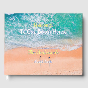 Welcome To Our Beach House, Beach Scene Guest Book