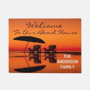 Welcome To Our Beach House Personalised Door Mat