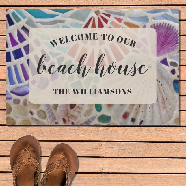 Welcome to Our Beach House Shells Custom Doormat (Creator Uploaded)