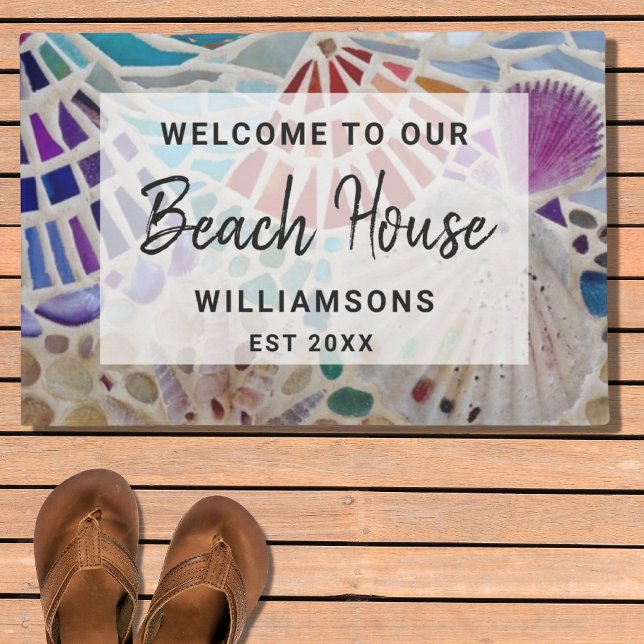 Welcome to Our Beach House Shells Custom Doormat (Creator Uploaded)