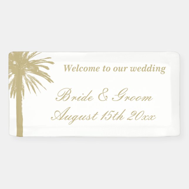 Welcome to our beach wedding elegant marriage banner (Horizontal)