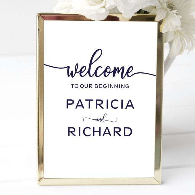 Welcome to our Beginning Chic Navy Blue Sign (Creator Uploaded)