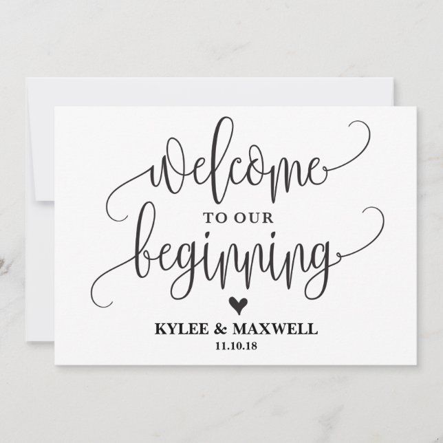 Welcome to Our Beginning Editable Wedding Sign (Front)