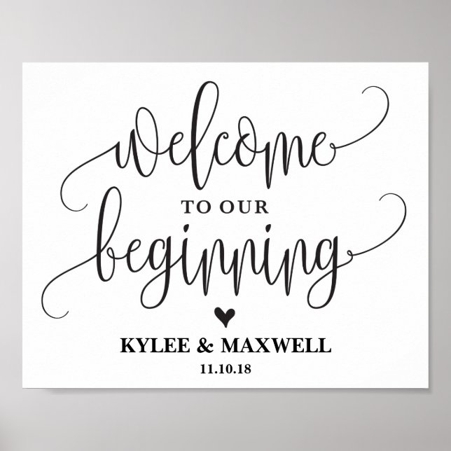 Welcome to Our Beginning Editable Wedding Sign (Front)