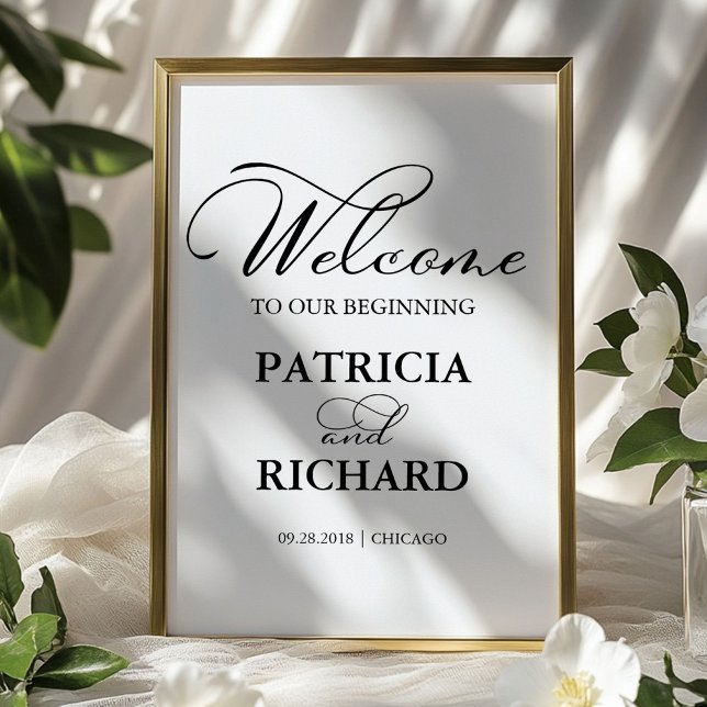 Welcome To Our Beginning Elegant Calligraphy Sign (Creator Uploaded)