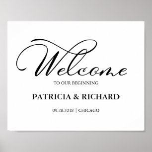 Welcome To Our Beginning Elegant Sign