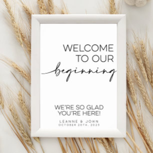 Welcome To Our Beginning Wedding Poster