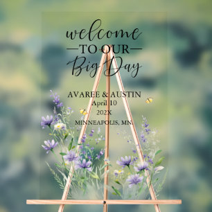 Welcome To Our Big Day Wedding  Acrylic Sign