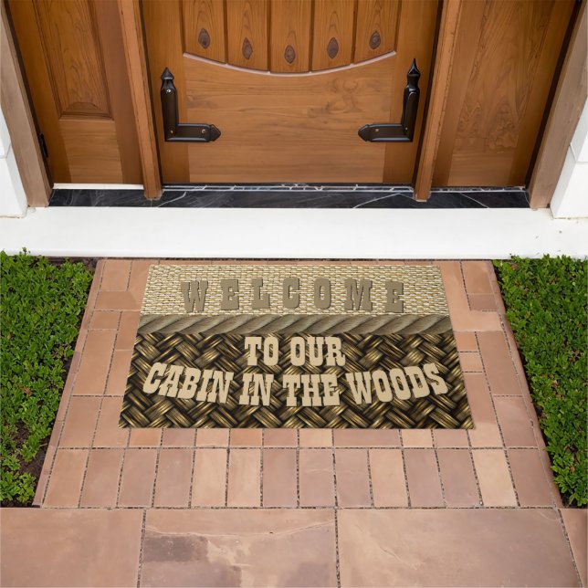Welcome To Our Cabin In The Woods Doormat (Outdoor)