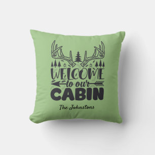 Welcome To Our Cabin Personalised Cushion