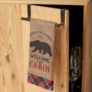 Welcome to our Cabin  Tea Towel