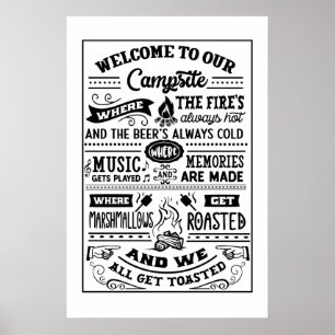 Welcome to Our Campsite: Embrace the Outdoors Poster