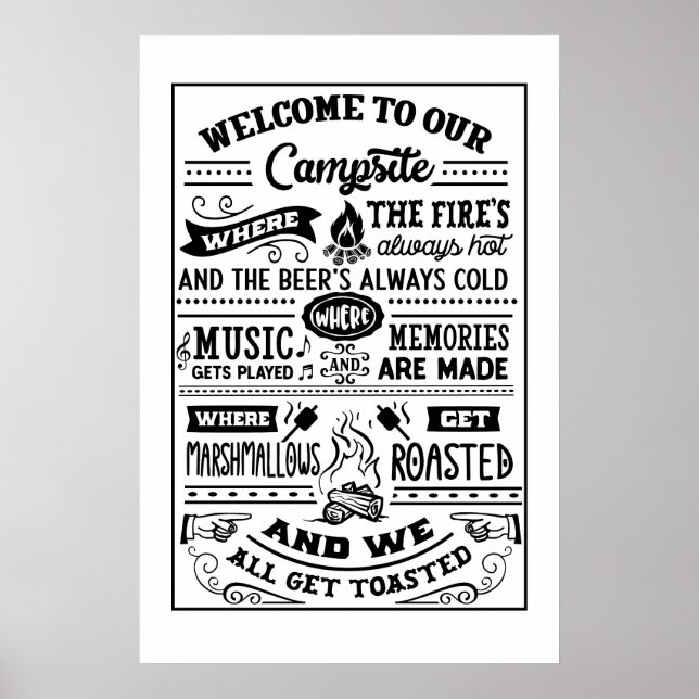 Welcome to Our Campsite: Embrace the Outdoors Poster (Front)